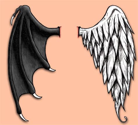 Good And Evil Wings Angel Wings Tattoo Evil Angel Wings Tattoo Wing
