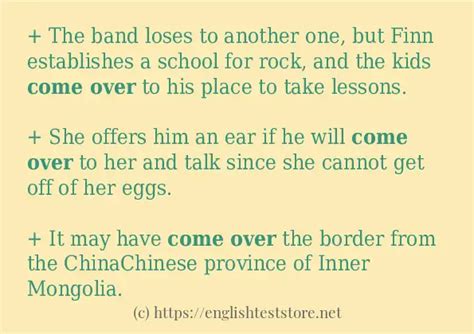 In Sentence Examples Of Come Over Englishteststore Blog