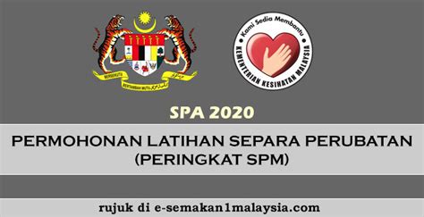 Keputusan peperiksaan separa perubatan sesi september 2020 akan diumumkan pada bulan oktober 2020 di portal spa. SPA 2020: Permohonan Latihan Separa Perubatan (Peringkat SPM)