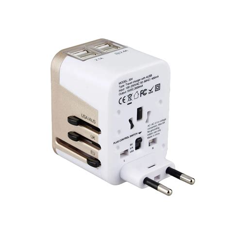 Color 4 Usb Port All In One Universal International Plug Adapter World