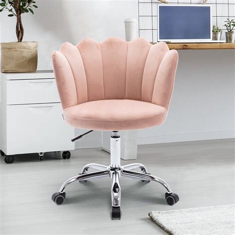 Vanity Chair With Wheels Modern Leisure Desk Chair Velvet Upholstered
