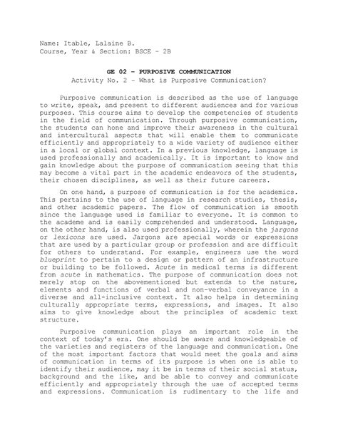 Everything you should know before your next eye exam: Essay on What is Purposive Communication Name Itable ...