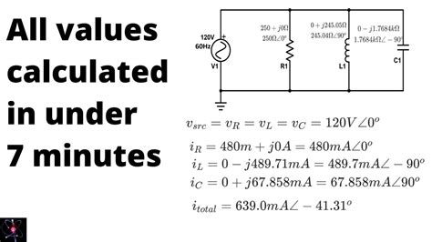 Ac Analysis Parallel Rlc Circuit Calculate Voltage And Currents Youtube
