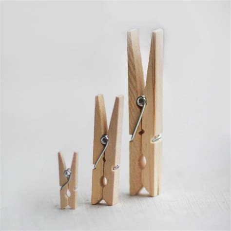 Small Natural Wooden Clothespins Set Of 12 Pictured In The Etsy