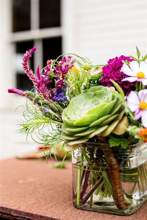 My goal is to share the beauty. A wildflower and succulent centerpiece from Julia and ...