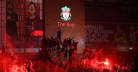 Liverpool Fans Party Through The Night At Anfield To Celebrate Title