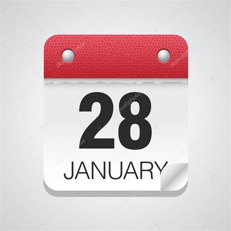 💎🤚 balls of steel checking in. Calendar icon with January 28 — Stock Vector © whitebarbie ...