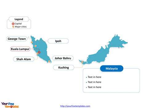Malaysia Powerpoint Map Major Cities And Capital Maps For Design My