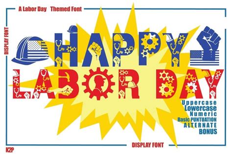 Happy Labor Day Font Freefontdl