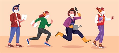 Character Of People Going Back To Work 3549582 Vector Art At Vecteezy