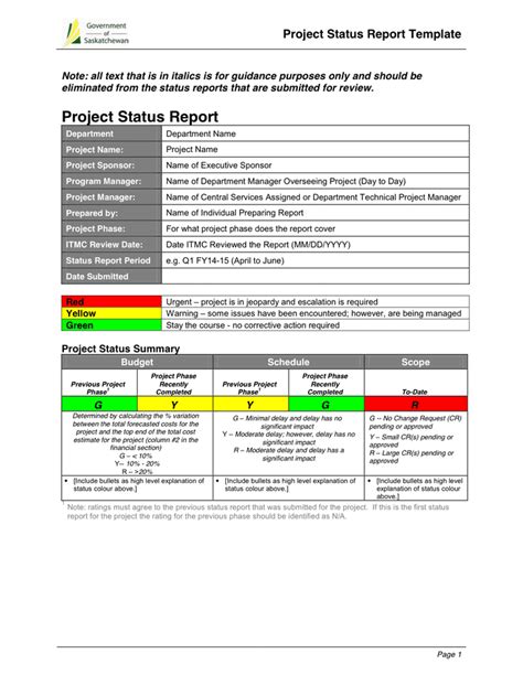 Project Monthly Status Report Template In Word And Pdf Formats