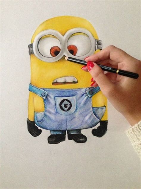 By using a variety of line qualities. Image via We Heart It #cartoon #colorful #drawing #minion ...