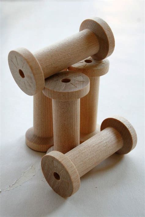 Large Wooden Spools Set Of 6 Natural Wood Thread Spools Etsy Large