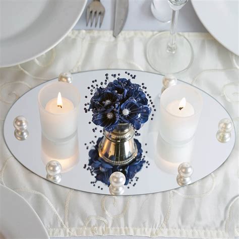 Efavormart Oval Glass Mirror Wedding Party Table Decorations