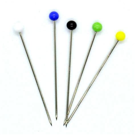 Glass Head Pins Nickel Plated Steel 30mm Nasias Buttons