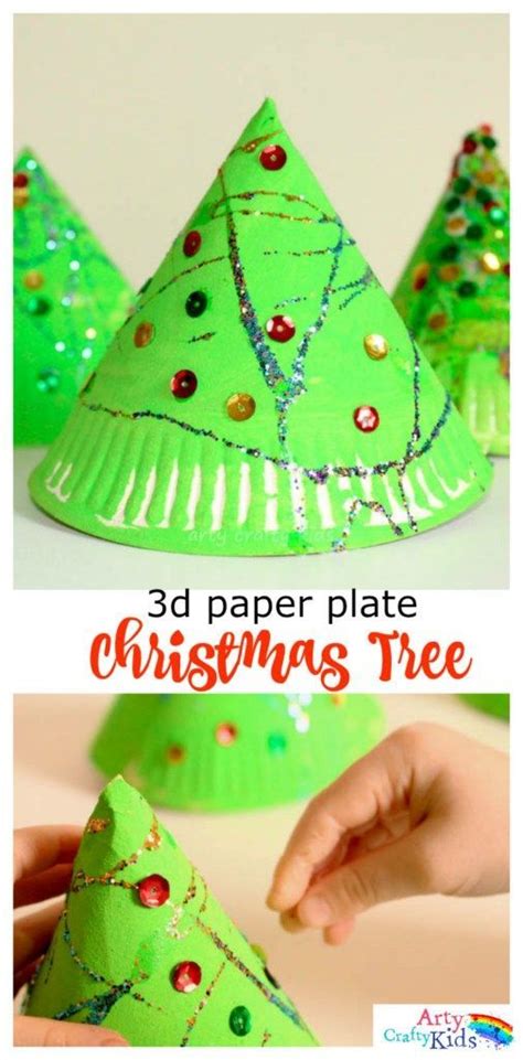Super Fun 3d Paper Plate Christmas Tree Craft Preschool Christmas