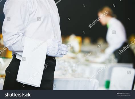 Catering Service Waiter On Duty Restaurant Stock Photo 570351721
