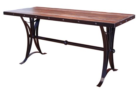 Lindsey adjustable height counter dining table. Antique Multicolor Counter Height Dining Table with Iron Base