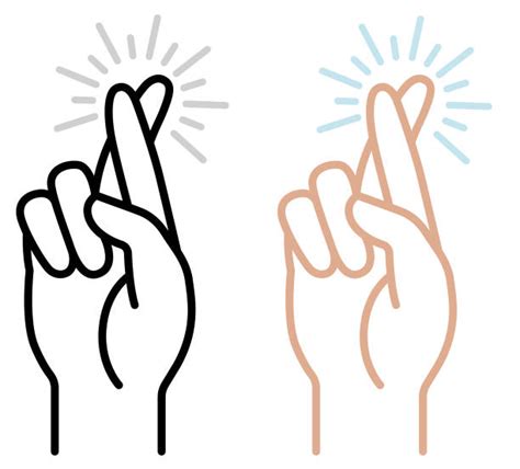Drawing Of Fingers Crossed Icon Illustrations Royalty Free Vector