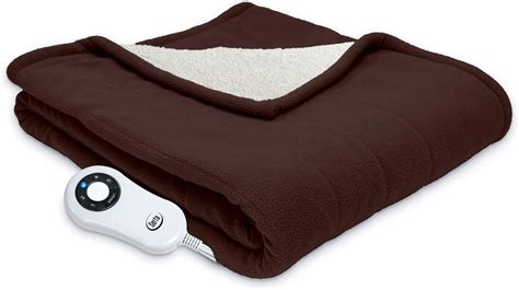Reversible Sherpa Fleece Heated Electric Throw Blanket Bedroom Sleeping