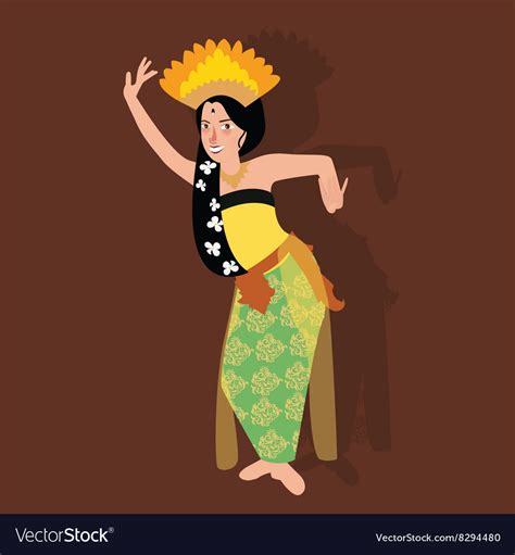 Bali Balinese Dancer Traditional Indonesia Dance Vector Image