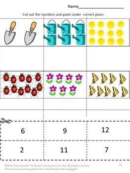 Spring Activities Kindergarten Math and Literacy Cut and Paste