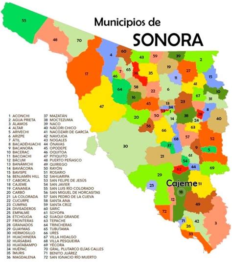 Mapa Para Imprimir De Sonora Mapa En Color De Los Municipios De Sonora 122080 Hot Sex Picture