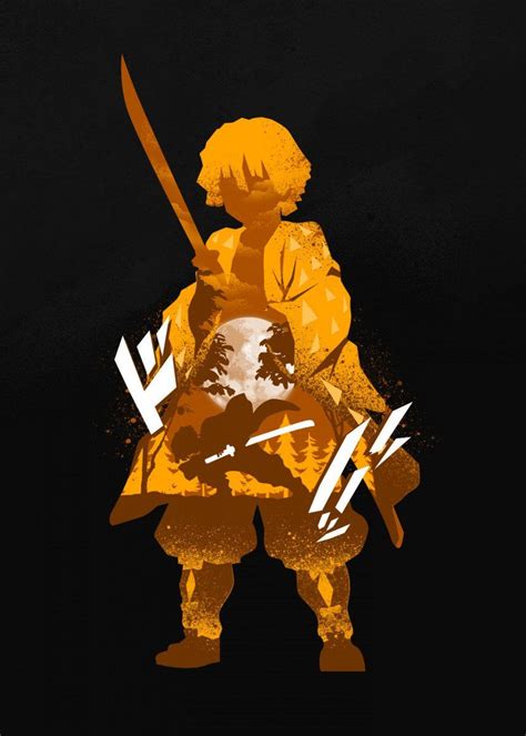 Zenitsu Agatsuma Poster By Hyper Twenty Displate Anime Demon
