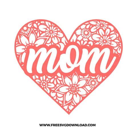 Mom Floral Heart Svg And Png Free Cut Files Free Svg Download