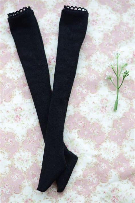 Black Basic Stockings For Doll 14 Slim Msd Minifee Bjd
