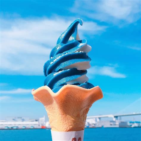 Blue Soft Serve Yummy Ice Cream Ice Cream Desserts Blue Food