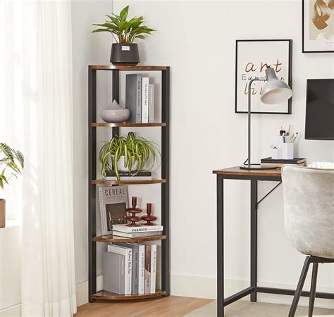 Buy Vasagle 5 Tier Corner Shelf Corner Bookshelf Small Bookcase Tall