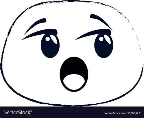 Terrified Face Emoji Character Royalty Free Vector Image
