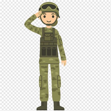 Soldier Salute Cartoon Army Wearing A Uniform Salute Soldier People
