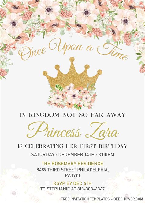 Princess Birthday Party Invitation Templates