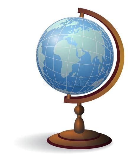 Desktop Globe Realistic Vector Illustration Stock Vector Illustration