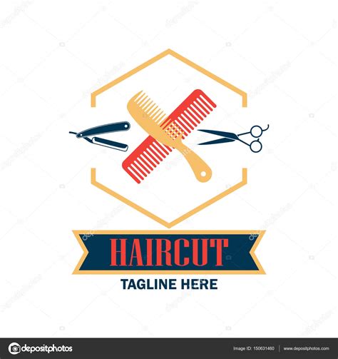 Logotipo De Loja De Barbeiro Com Espaço De Texto Para Seu Slogan