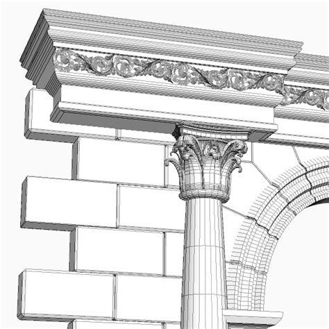 Stone Column Arch 3d Model Max 3ds Fbx