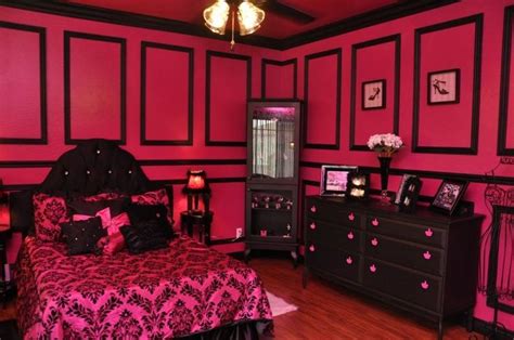 Pink black and white girls bedroom with home design photos. Pin by Misty Malone on Future House | Hot pink bedrooms ...