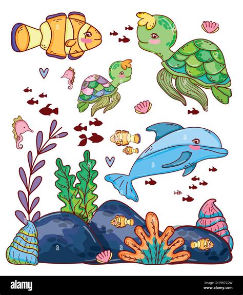 aquatic marine life Stock Vector Image & Art - Alamy