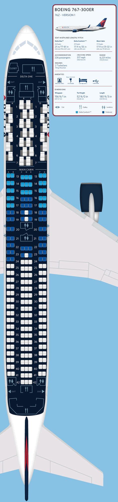 Delta Seat Map Delta Airlines Passenger Aircraft Boeing Aircraft