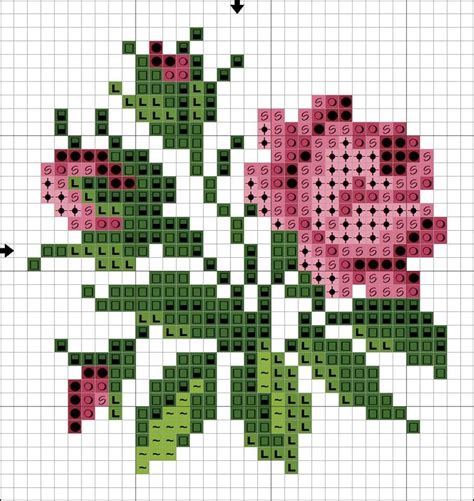 Small Free Cross Stitch Patterns With Roses For Beginners