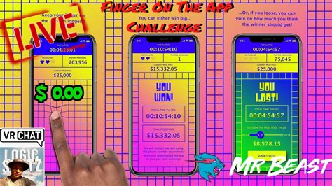 Mr Beast Finger On The App Challenge Live 25k Youtube