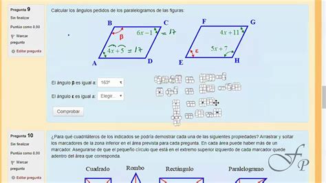 ejercicio con ángulos interiores de paralelogramos ej 9 youtube