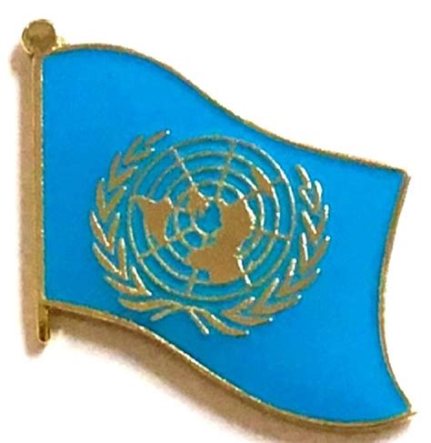 United Nations Wholesale Single Crossed Double Flag Lapel Pins Cheap