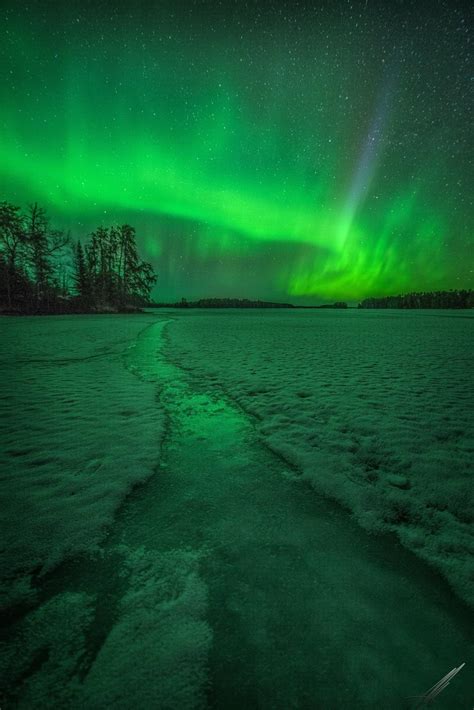 Northern Lights On Birch Lake Mn In April 2018 Oc 755x1329 R