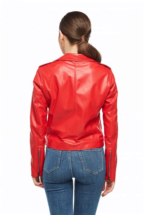 shiela women s 100 real red leather brando jacket