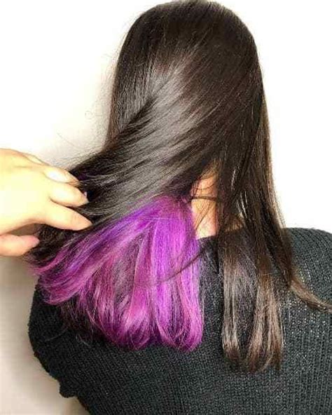 Hidden Purple Color On Black Hair Hair Color Underneath Hair Color