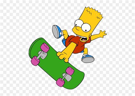 Simpson Clip Art Bart Simpson Skate Png Free