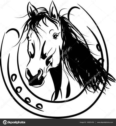 25 ontwerp paardenhoofd met hoefijzer kleurplaat mandala. Paard met hoefijzer — Stockvector © sidliks #140001434